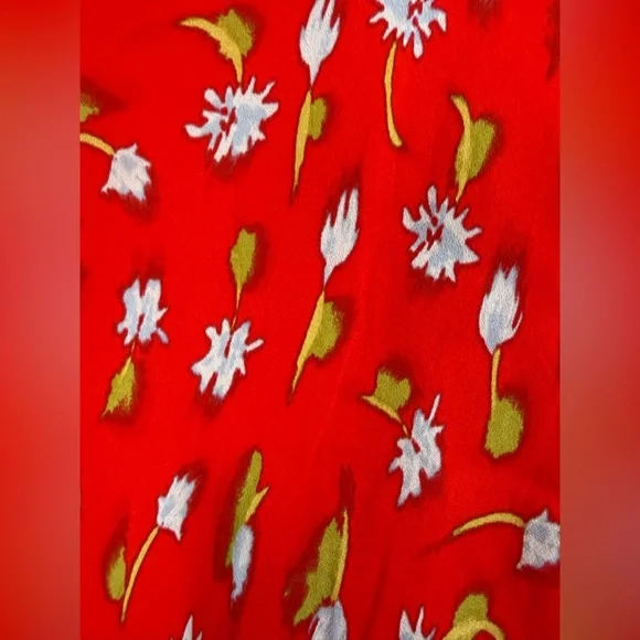 J.Crew Gwyneth flounce hem midi slip skirt in red floral L - Picture 3 of 7